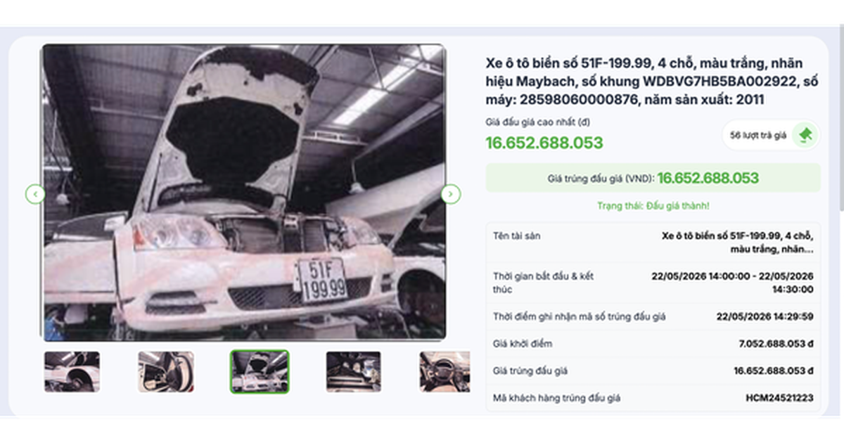 Một người trả hơn 16,6 tỉ đồng mua Maybach "biển VIP" của bà Trương Mỹ Lan