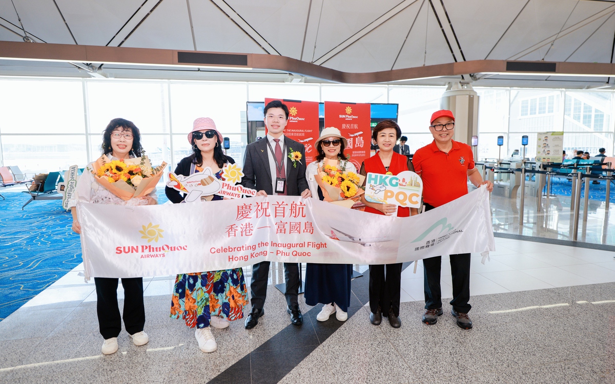 Sun PhuQuoc Airways khai trương đường bay quốc tế thứ ba Phú Quốc - Hong Kong (Trung Quốc)