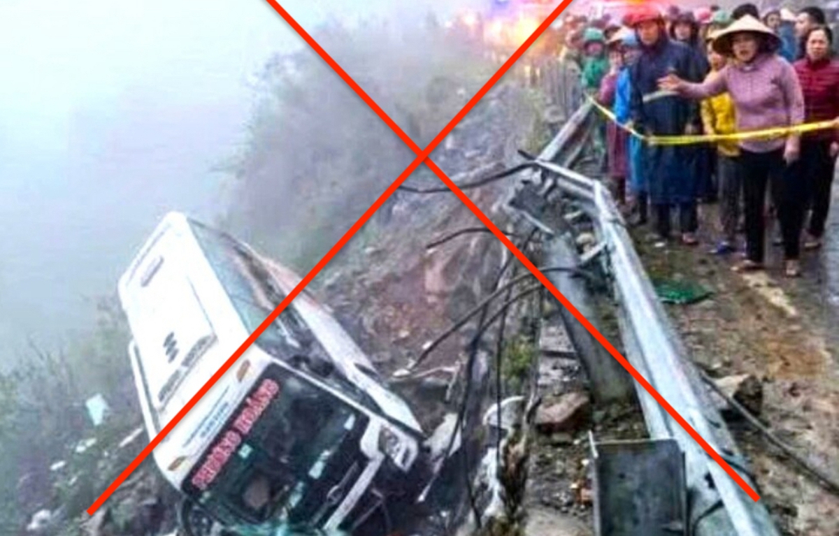 Thông tin "lật xe khách làm 18 người chết trên đèo Phượng Hoàng" là bịa đặt