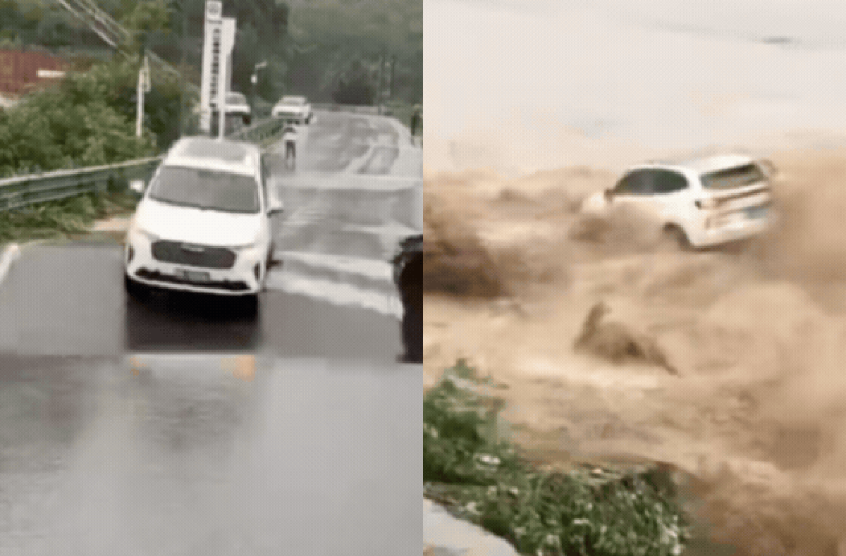 Kinh hoàng khoảnh khắc cầu gãy sập, ô tô bị "nuốt chửng" trong dòng lũ dữ