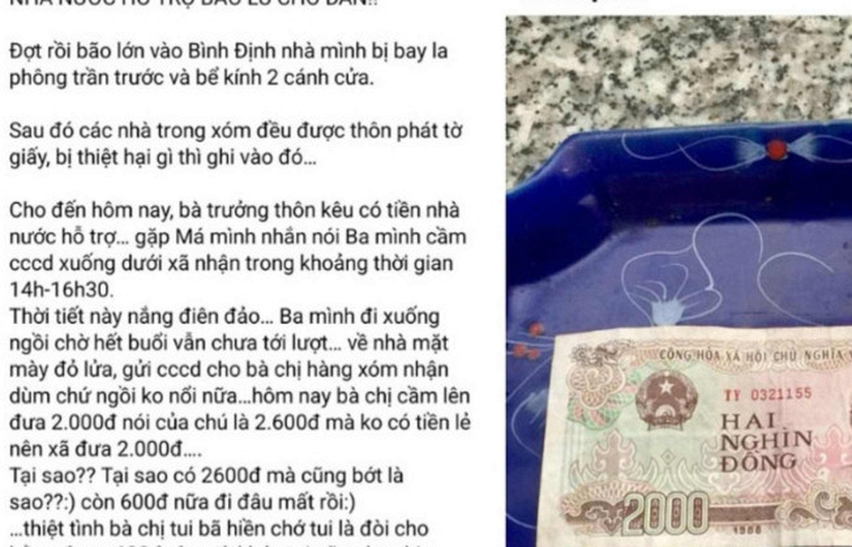 Chờ nhiều giờ để nhận hơn 2.000 đồng tiền hỗ trợ bão lũ: Đối thoại với dân để làm rõ phản ánh