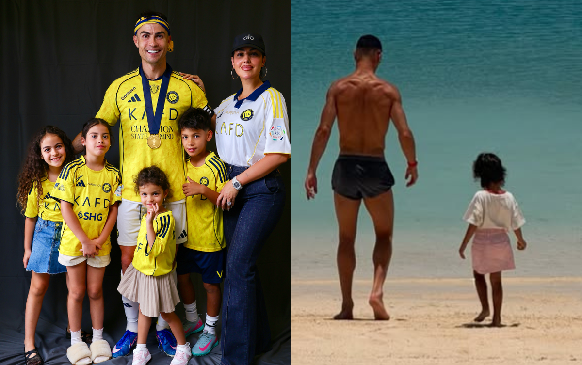 Ronaldo cởi trần khoe body 6 múi cuồn cuộn bên vợ đẹp con ngoan trước thềm World Cup