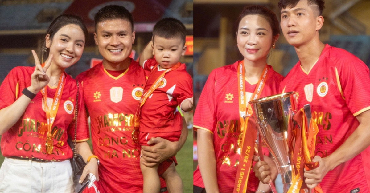 Dàn WAGs quy tụ ngày CAHN vô địch V.League: Quang Hải trao huy chương cho Chu Thanh Huyền, Võ Nhật Linh cam thường vẫn xinh!