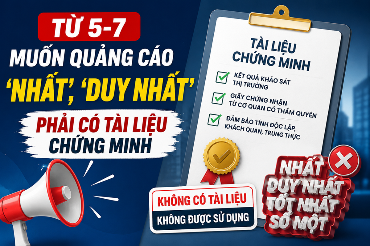 Từ ngày 5.7, muốn quảng cáo “nhất”, “duy nhất” phải có tài liệu chứng minh