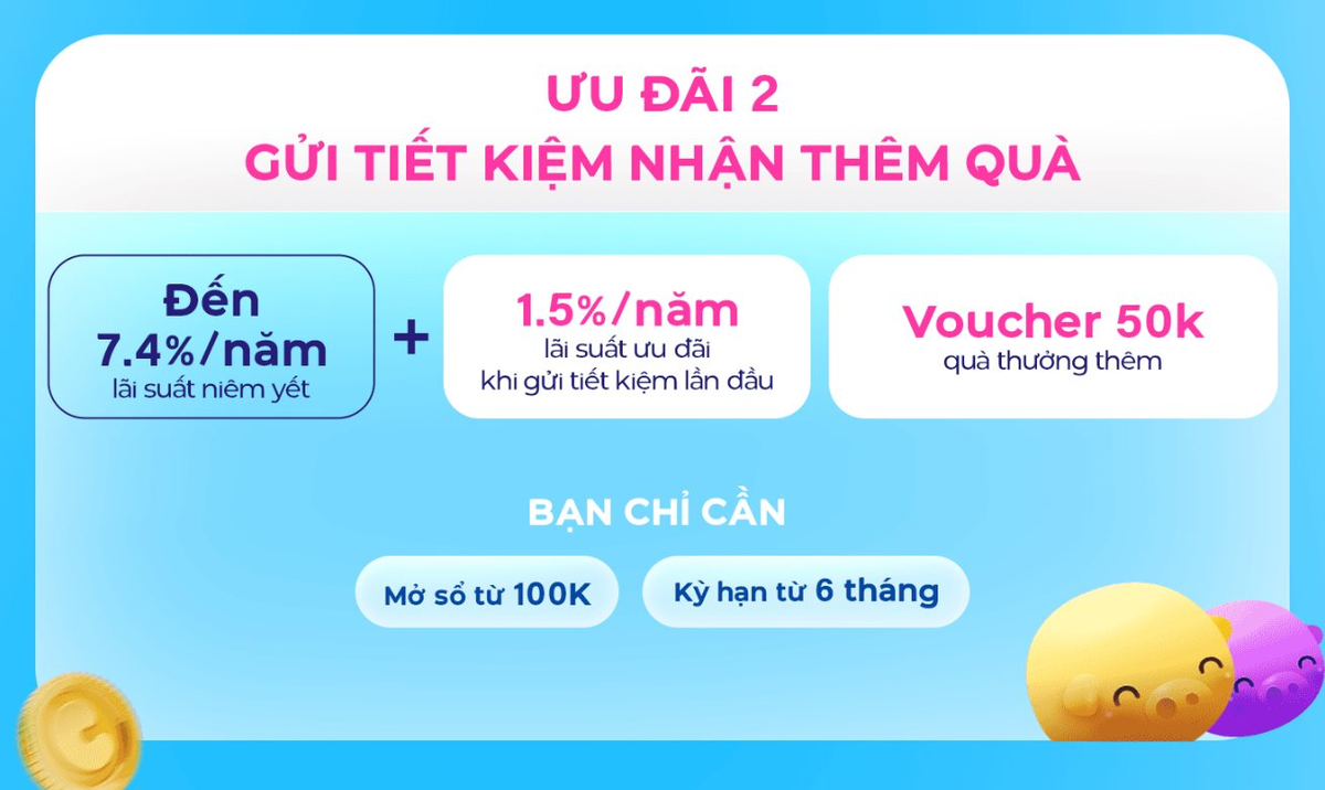 Một ngân hàng trả lãi suất tiết kiệm 8,9%/năm cho số tiền gửi từ 100.000 đồng