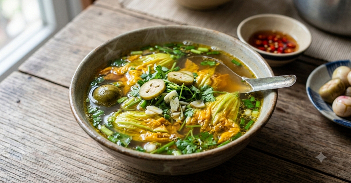Loài hoa vàng ươm nấu với sấu được nồi canh thanh mát, là "suối nguồn" vitamin giúp chống nắng nội sinh, làm sạch lá gan