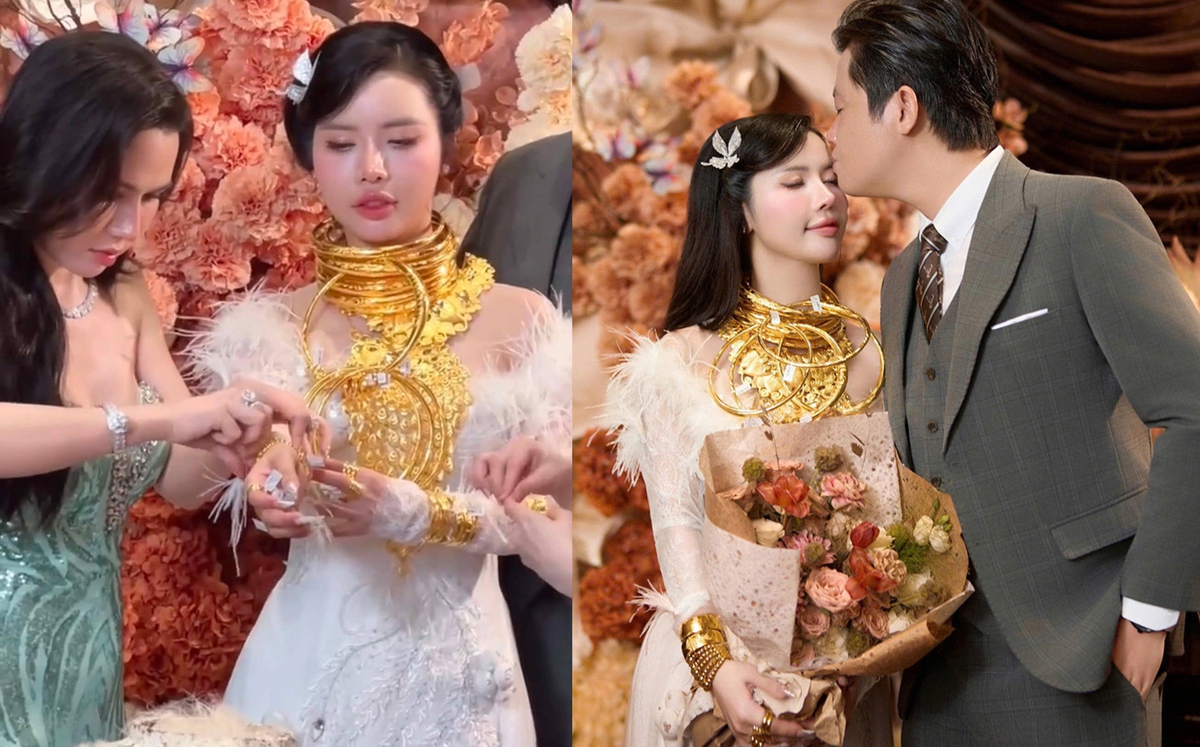 Danh tính cô dâu đeo vàng trĩu cổ, trao quà 40 phút mới xong, hé lộ con số “khủng”
