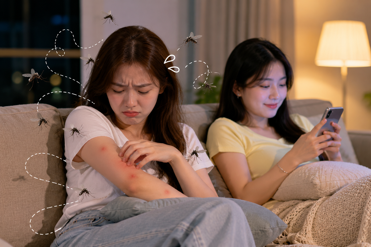 Ngồi cùng một chỗ, vì sao có người bị muỗi đốt nhiều hơn hẳn?