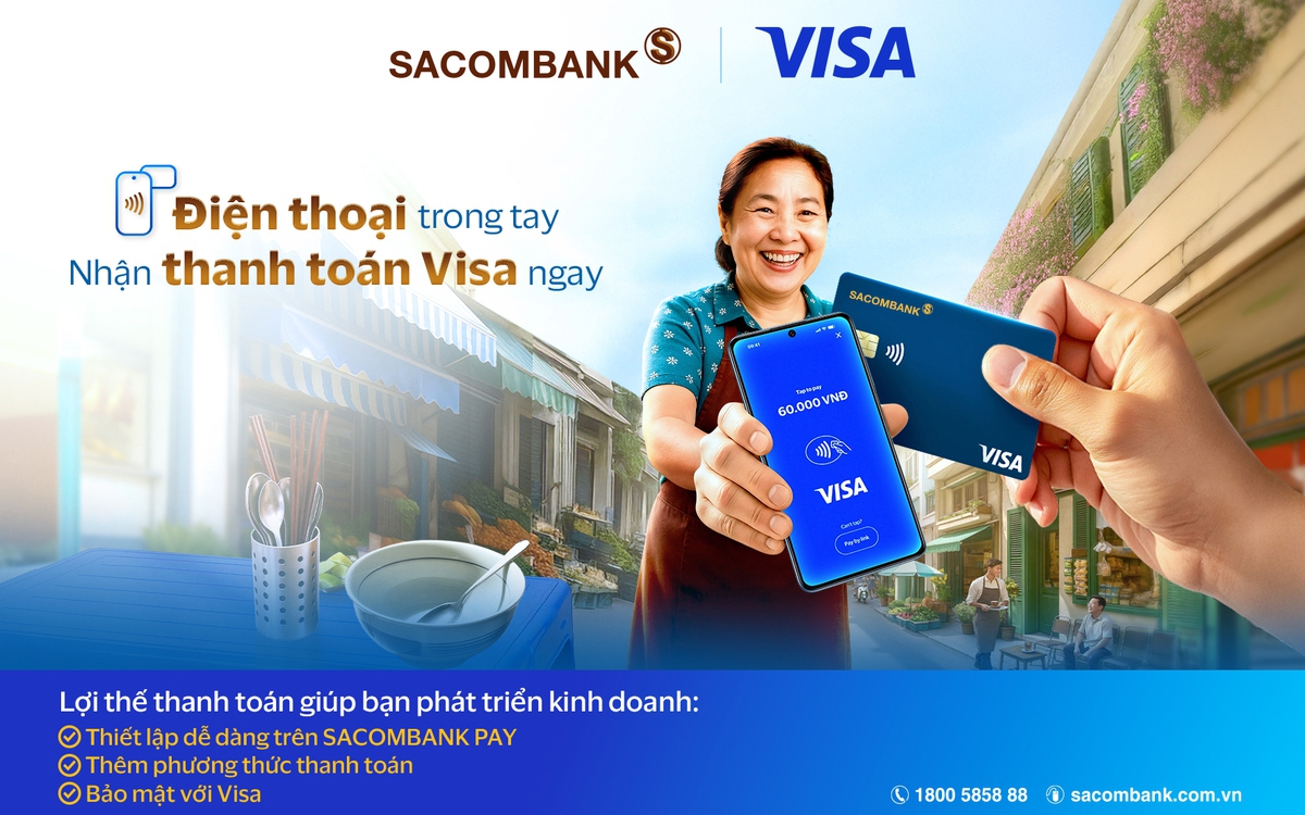 SACOMBANK triển khai tính năng “Chấp nhận thanh toán thẻ Visa” – Nhận thanh toán ngay trên ứng dụng SACOMBANK PAY