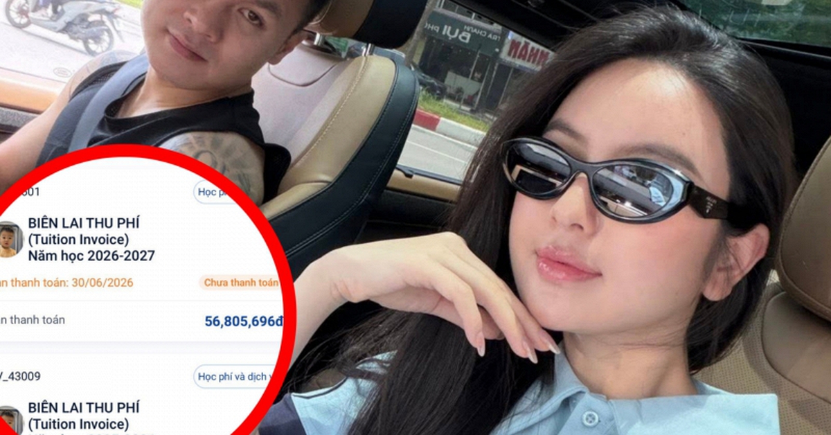 Biên lai gần 57 triệu tiền học mầm non trong 3 tháng của con trai Chu Thanh Huyền gây chú ý
