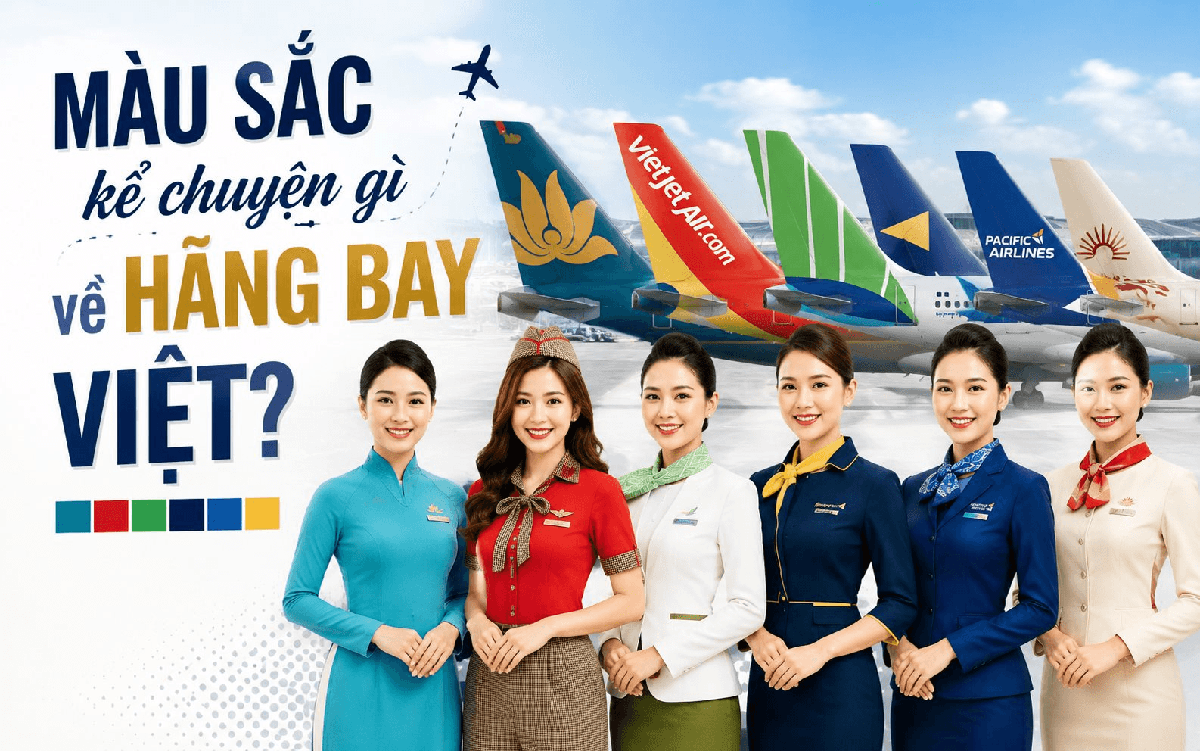 "So găng" đồng phục tiếp viên các hãng hàng không Việt: Vì sao Vietnam Airlines chọn xanh ngọc, Vietjet gắn với màu đỏ?