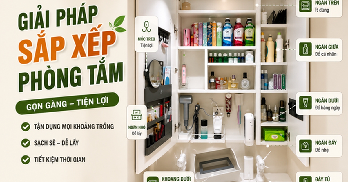 Tôi rất ngưỡng mộ cách người phụ nữ 53 tuổi này sắp xếp phòng tắm: Không gian nhỏ nhưng chứa được gấp đôi đồ đạc, lúc nào cũng sạch sẽ và gọn gàng