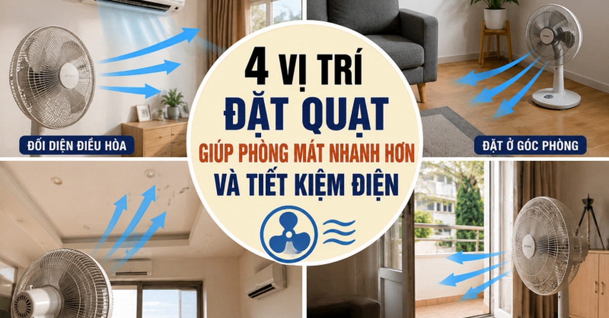 Nhiều người bật điều hòa cả ngày nhưng không biết: Chỉ cần đổi 4 vị trí đặt quạt, phòng mát nhanh hơn mà còn tiết kiệm điện