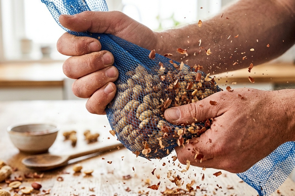 Mẹo bóc vỏ đậu phộng nhanh