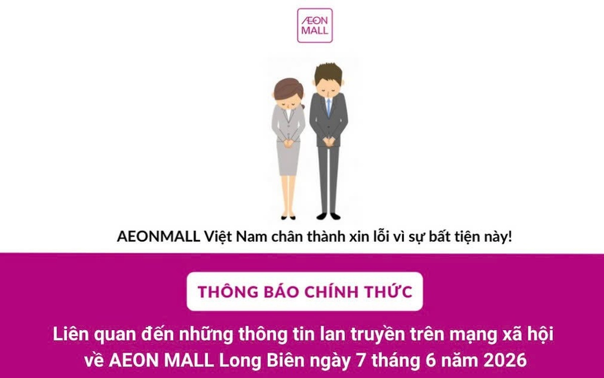 AEON MALL Long Biên lên tiếng vụ người phụ nữ tố bị quy chụp "ăn cắp đồ"