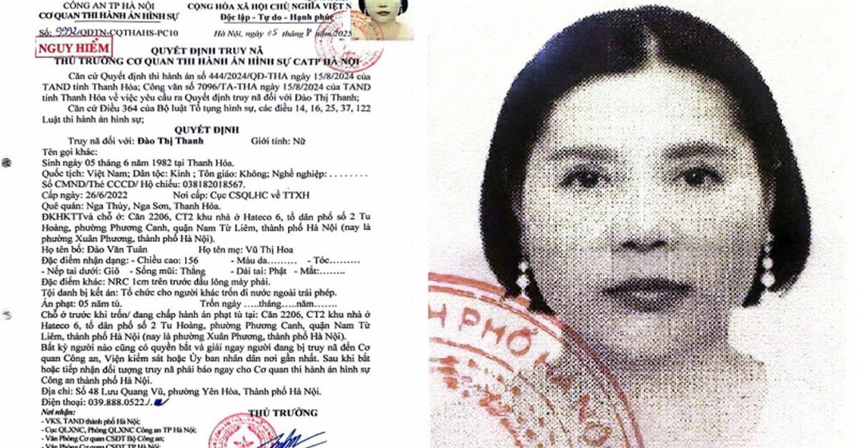 Ra quyết định truy nã Đào Thị Thanh SN 1982
