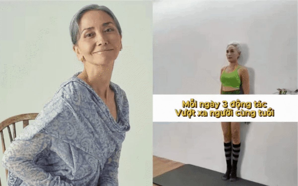 Ở tuổi 65, người phụ nữ này vẫn giữ dáng thon gọn, gương mặt trẻ hơn tuổi nhờ tập 3 động tác tại nhà