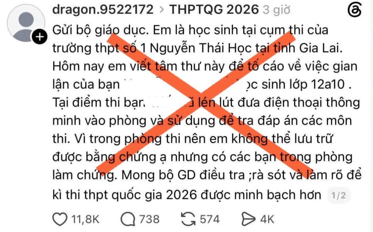 Kết quả xác minh phản ánh thí sinh dùng điện thoại trong phòng thi ở Gia Lai