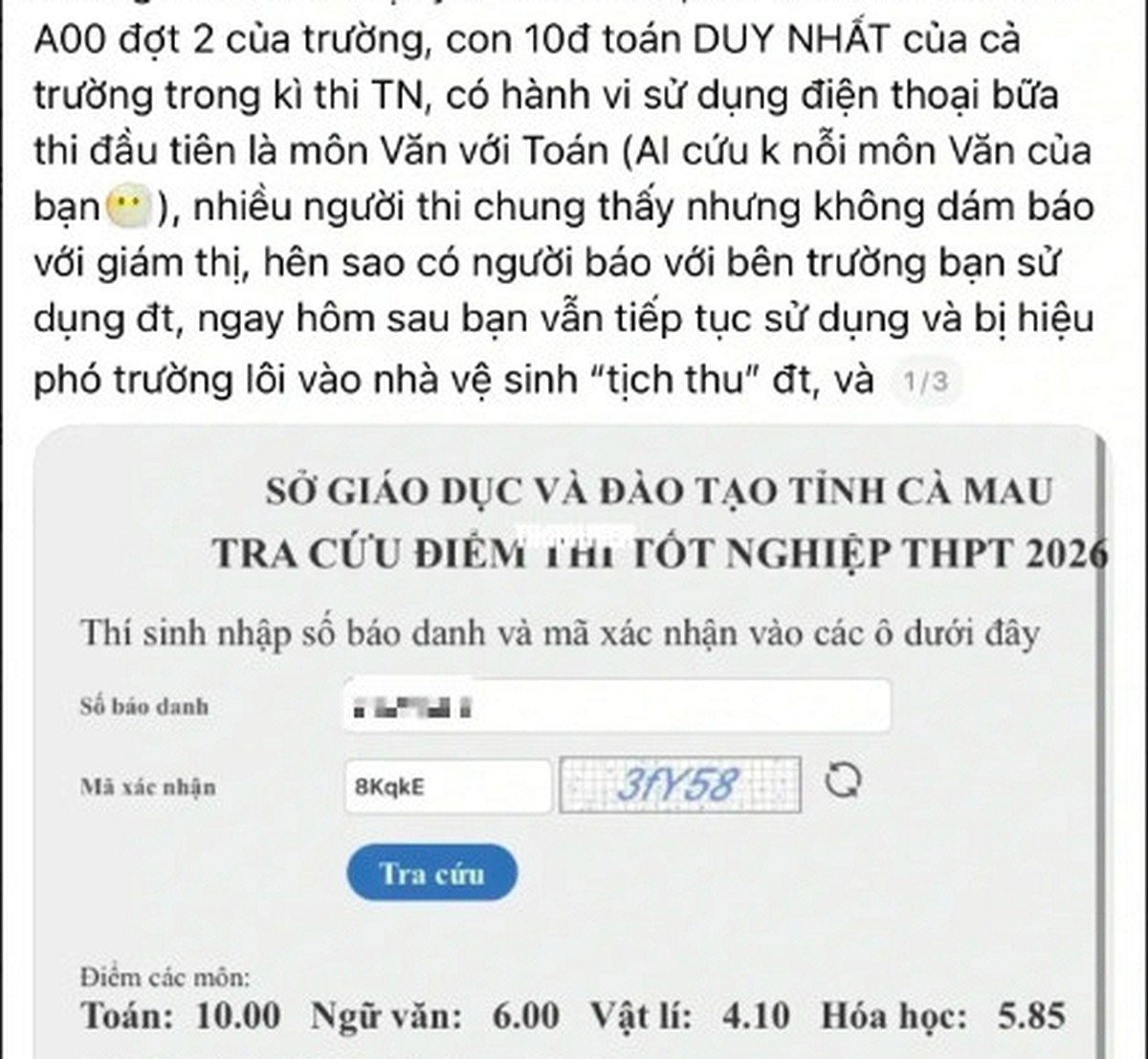 Động cơ của người "tố cáo" sai sự thật vụ nữ sinh mang điện thoại vào phòng thi trong kỳ thi tốt nghiệp THPT