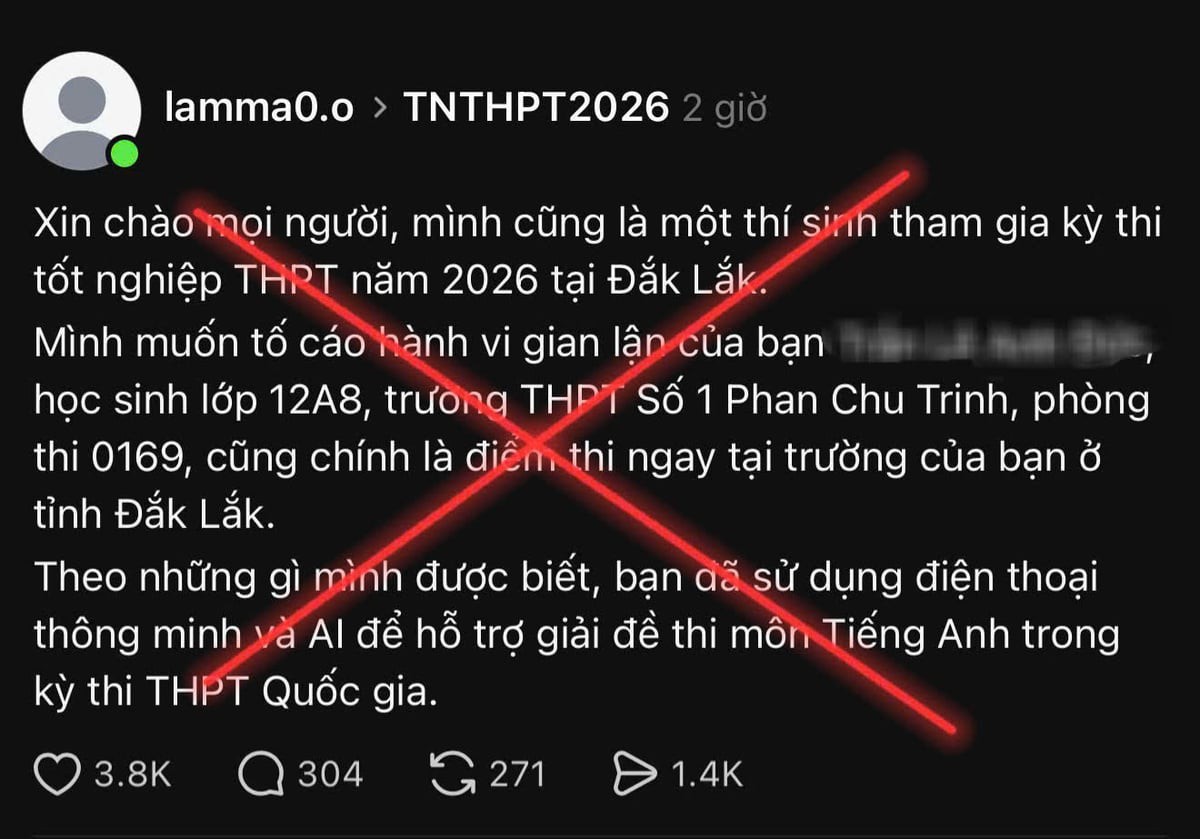 Sở GD-ĐT Đắk Lắk lên tiếng về thông tin thí sinh dùng AI khi thi tốt nghiệp THPT
