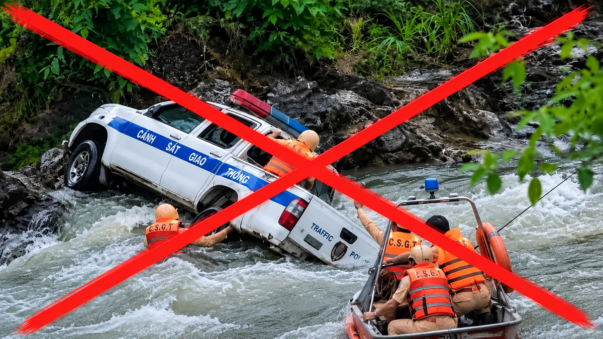 Công an Lào Cai bác tin xe công vụ lao xuống suối