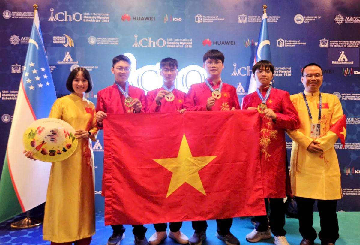 Việt Nam giành 4 Huy chương Vàng Olympic Hóa học quốc tế 2026