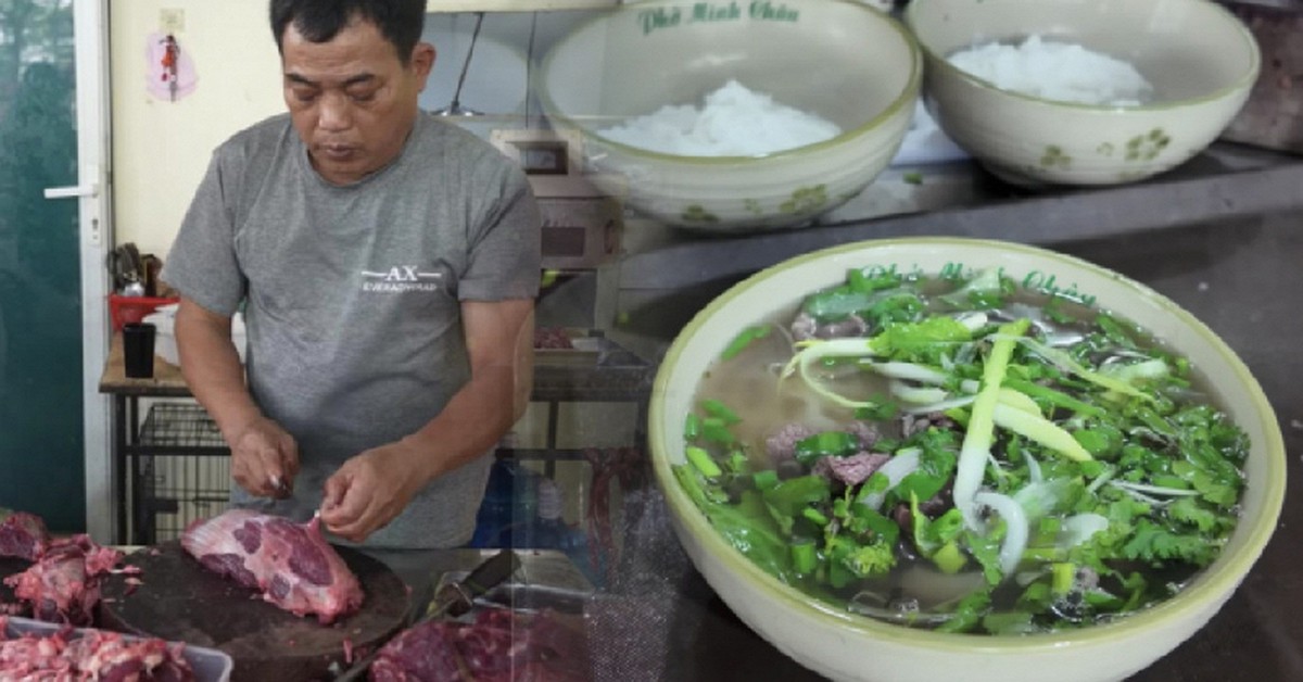 Phở trâu đắt khách nhất Hà Nội: Mỗi ngày bán hết 2 con, thái trực tiếp tại quán, bát gần 1 lạng thịt chỉ 40.000 đồng