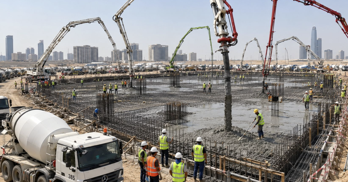 Phát hiện 6.500 xe tải di chuyển liên tục, đổ 70.000 mét khối bê tông không nghỉ suốt 72 giờ, 'siêu chung cư' đã thành hình