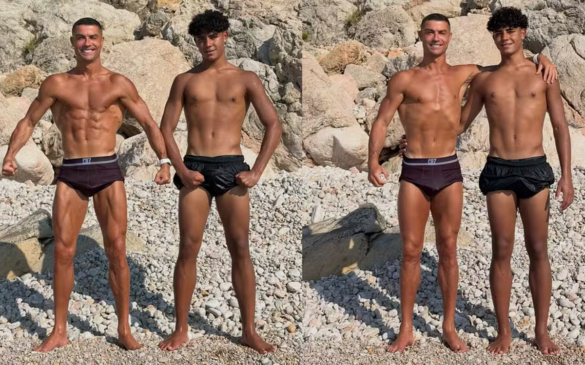 Ronaldo gây choáng khi đọ cơ bắp cùng con trai 16 tuổi giữa tin đồn đám cưới, vóc dáng cao lớn của người thừa kế đế chế tỷ đô chiếm trọn spotlight