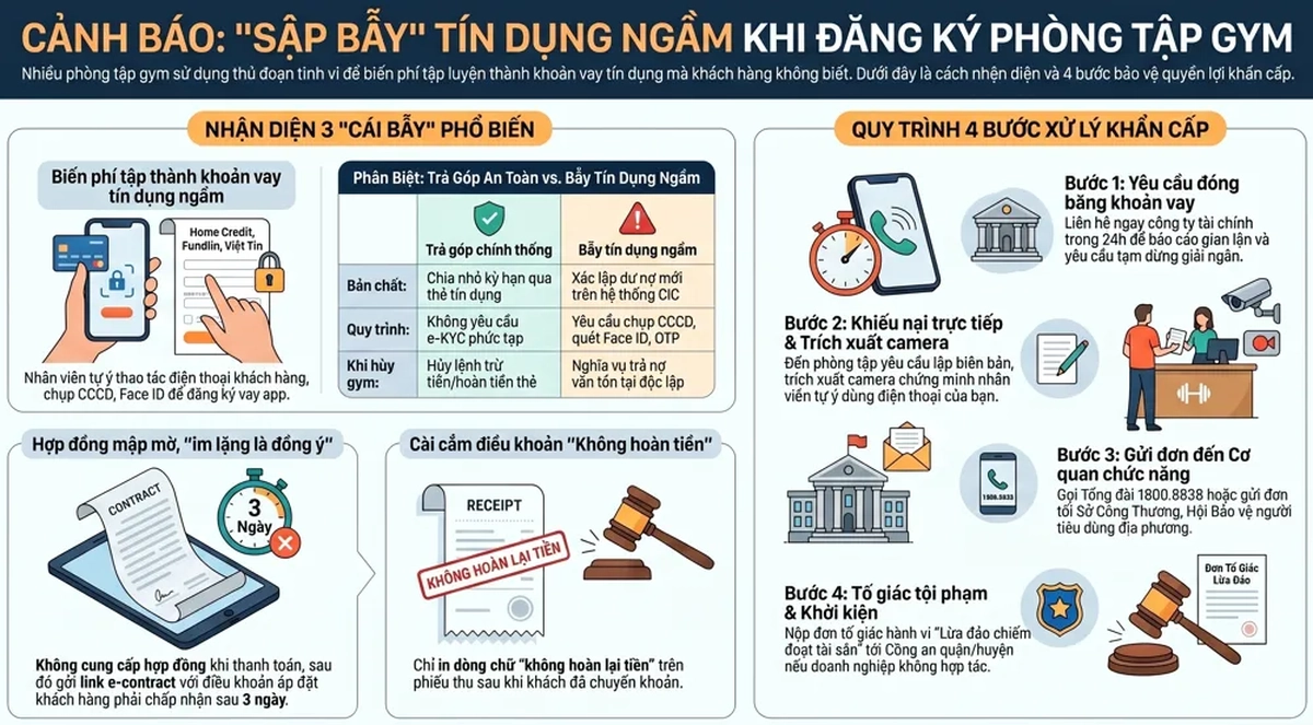 Cảnh báo chiêu “biến” phí tập gym thành khoản vay