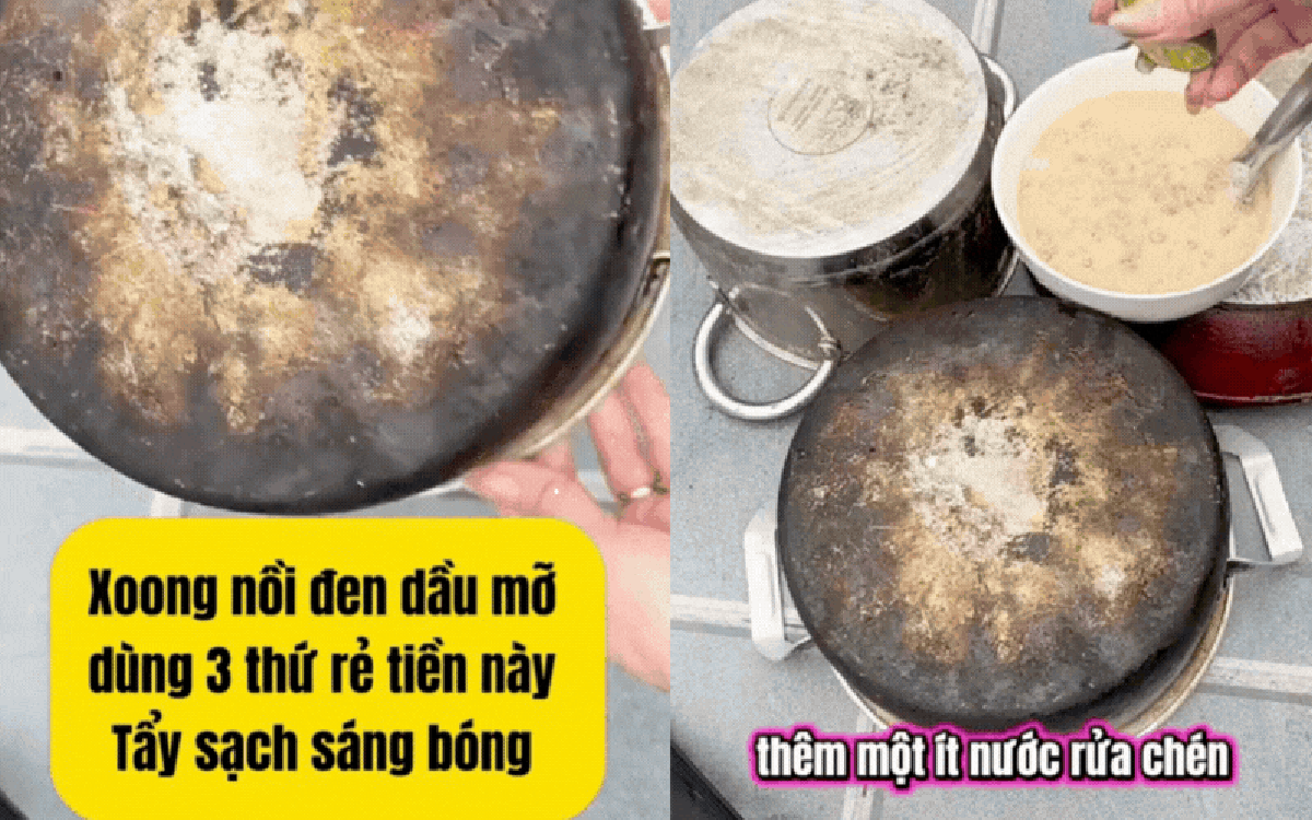 Bộ 3 "phép thuật" giúp xoong nồi cháy đen sáng bóng như mới: Nhà nào cũng có sẵn trong bếp