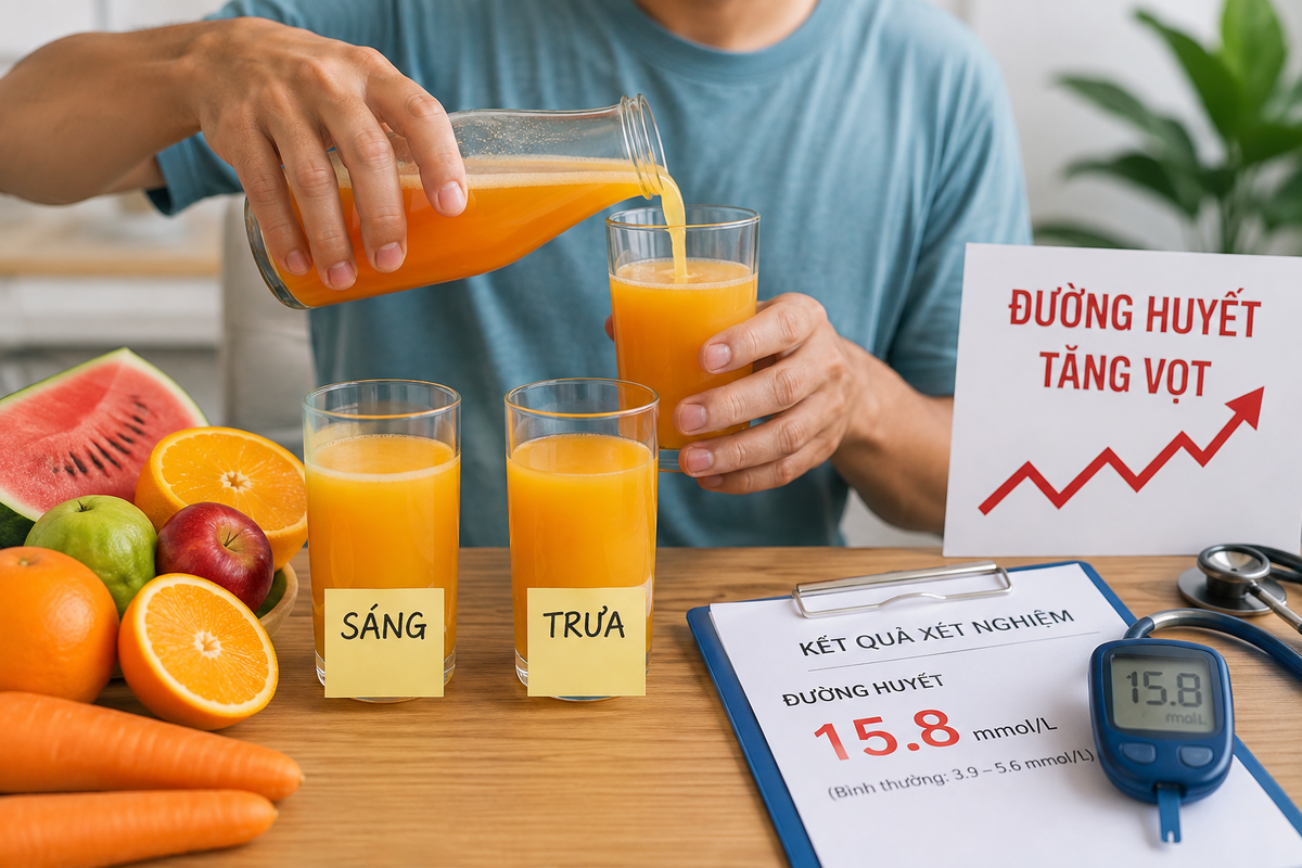 Mỗi ngày 3 ly nước ép để "detox", nhập viện khẩn vì đường huyết tăng vọt