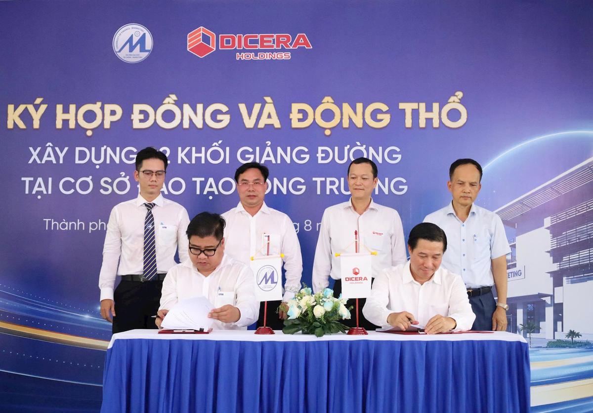 DICERA Holdings ký kết hợp đồng và động thổ dự án xây dựng 02 khối giảng đường tại cơ sở đào tạo Long Trường
