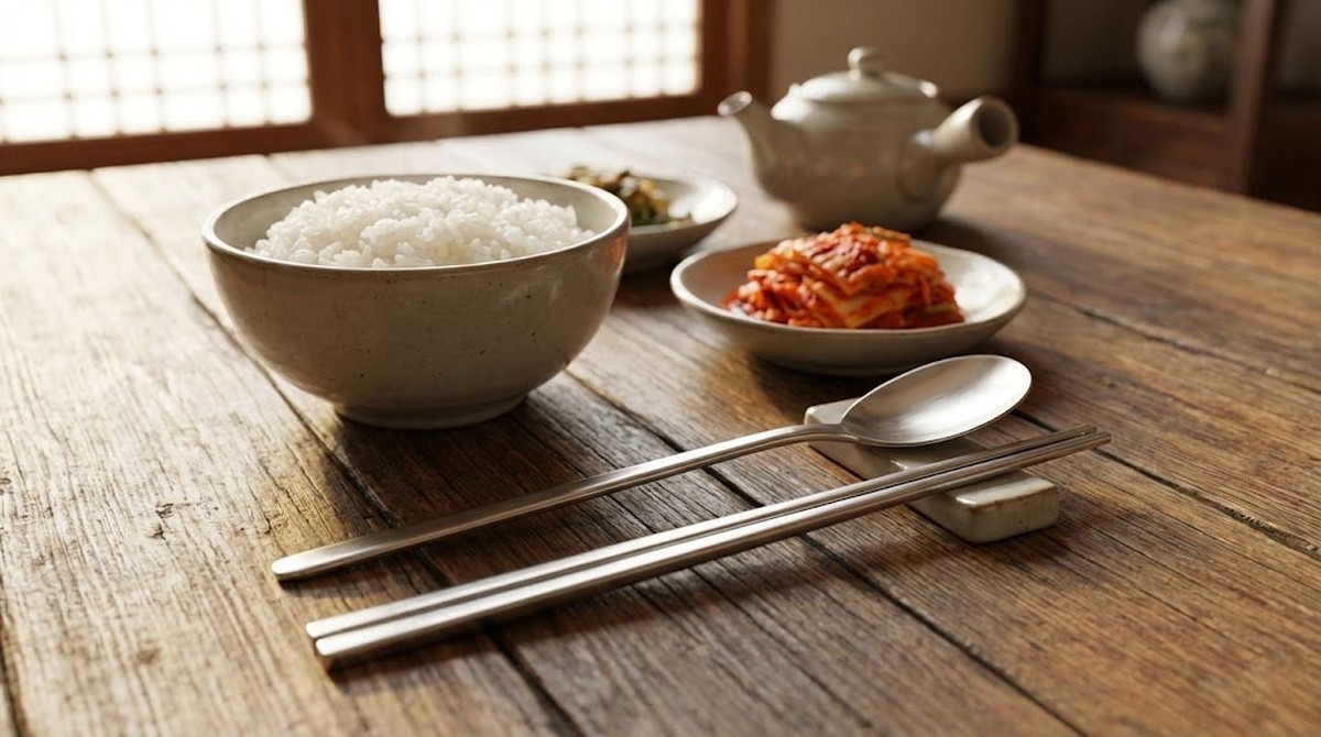 Vì sao người Hàn Quốc thích dùng đũa kim loại dù rất khó gắp?
