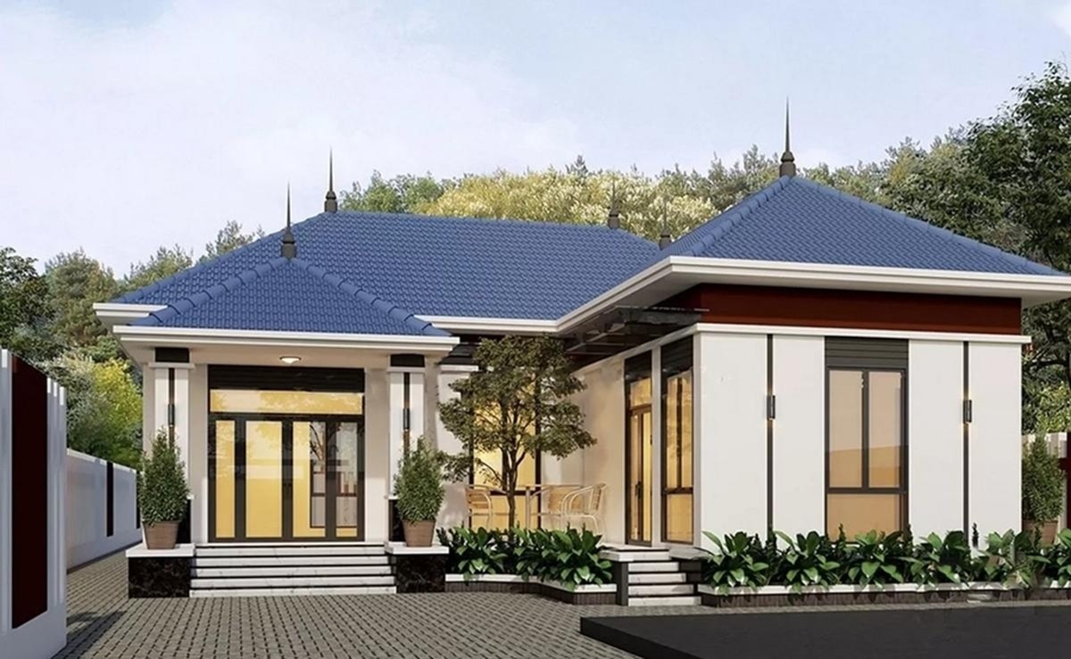 Xây nhà mái Nhật 1 tầng chữ L 100m² bao nhiêu tiền?