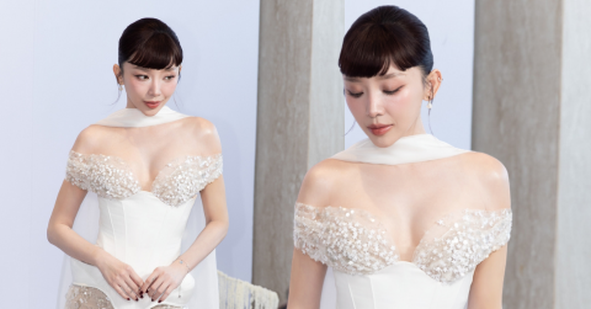 Tóc Tiên mặc váy cưới