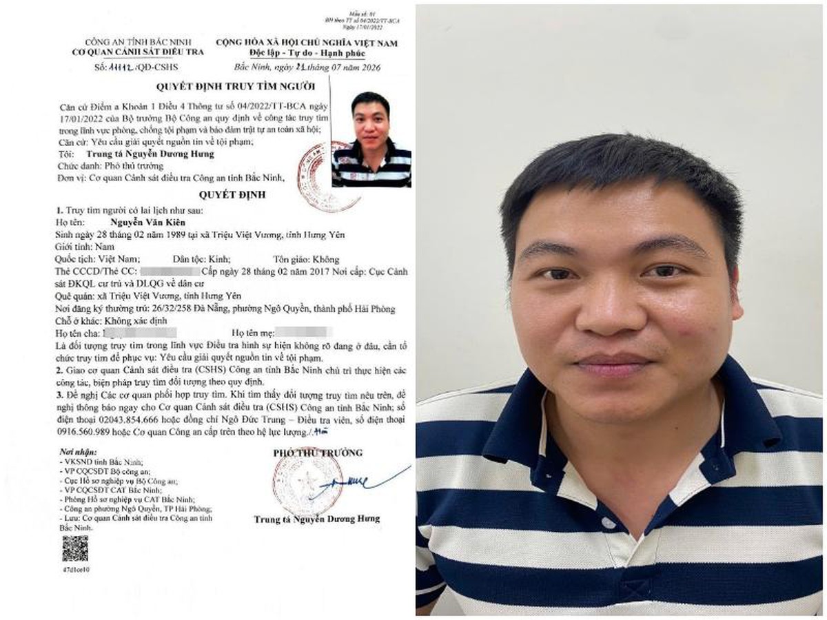 Truy tìm Nguyễn Văn Kiên SN 1989