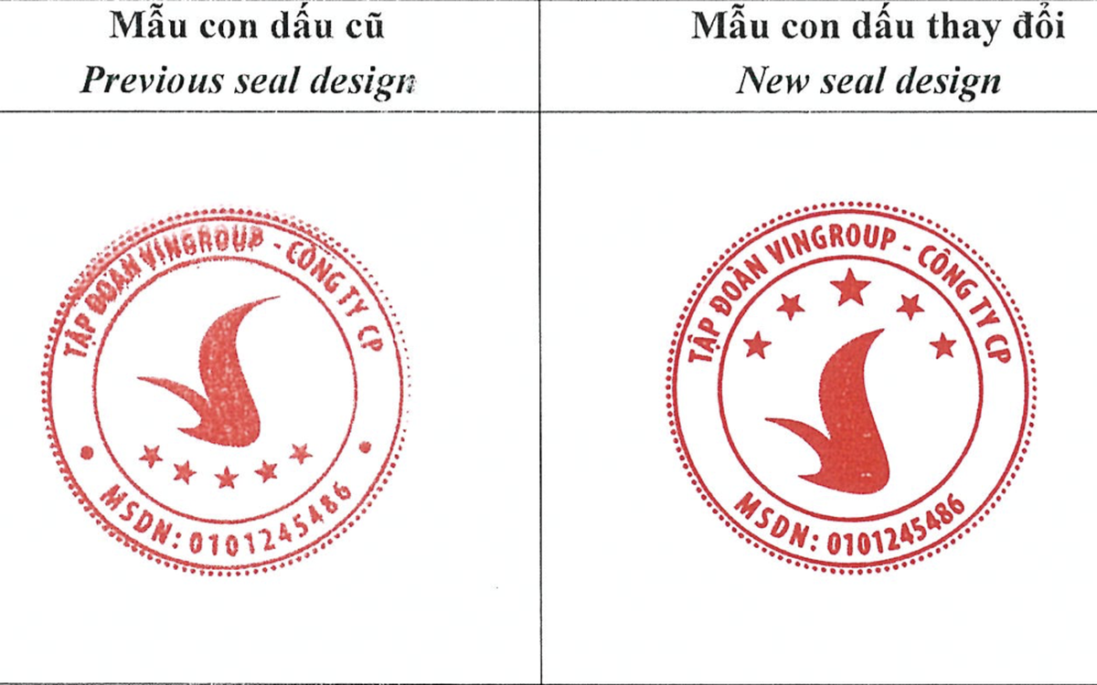 Từ hôm nay, Vingroup chính thức có mẫu con dấu mới
