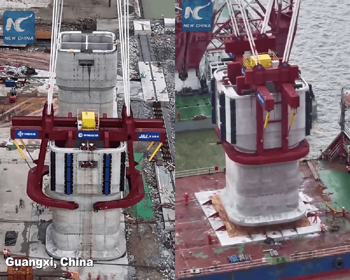 Phát hiện khối bê tông 1.540 tấn được "nhấc bổng" lên không trung, chuẩn bị mở tuyến đường thủy rút ngắn 560 km
