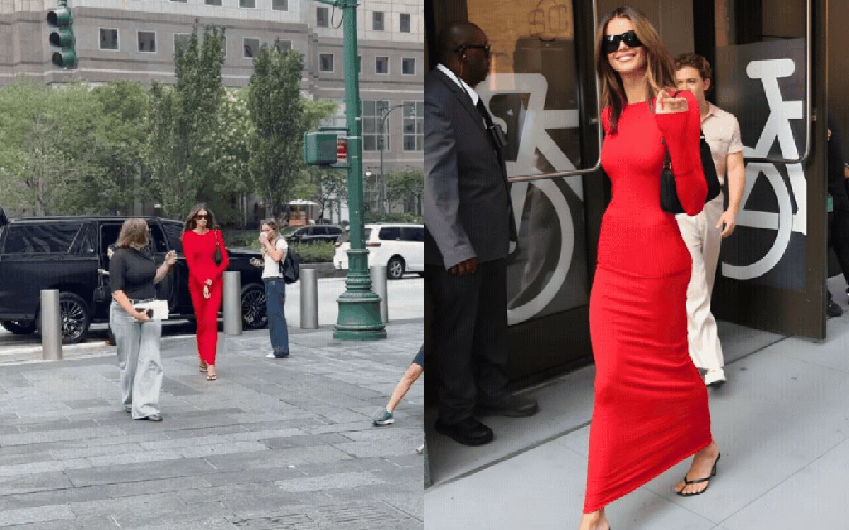 Gái xinh cao 1m75 đỏ rực giữa đường phố New York, hoá ra là Nepo Baby có profile khủng