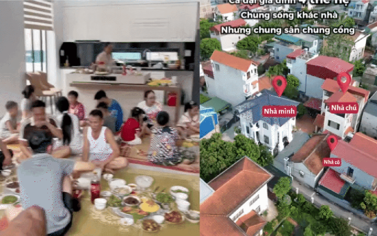 Gia đình 4 thế hệ ở Hà Nội: Mảnh đất 530m2 có tới 3 căn nhà chung sống