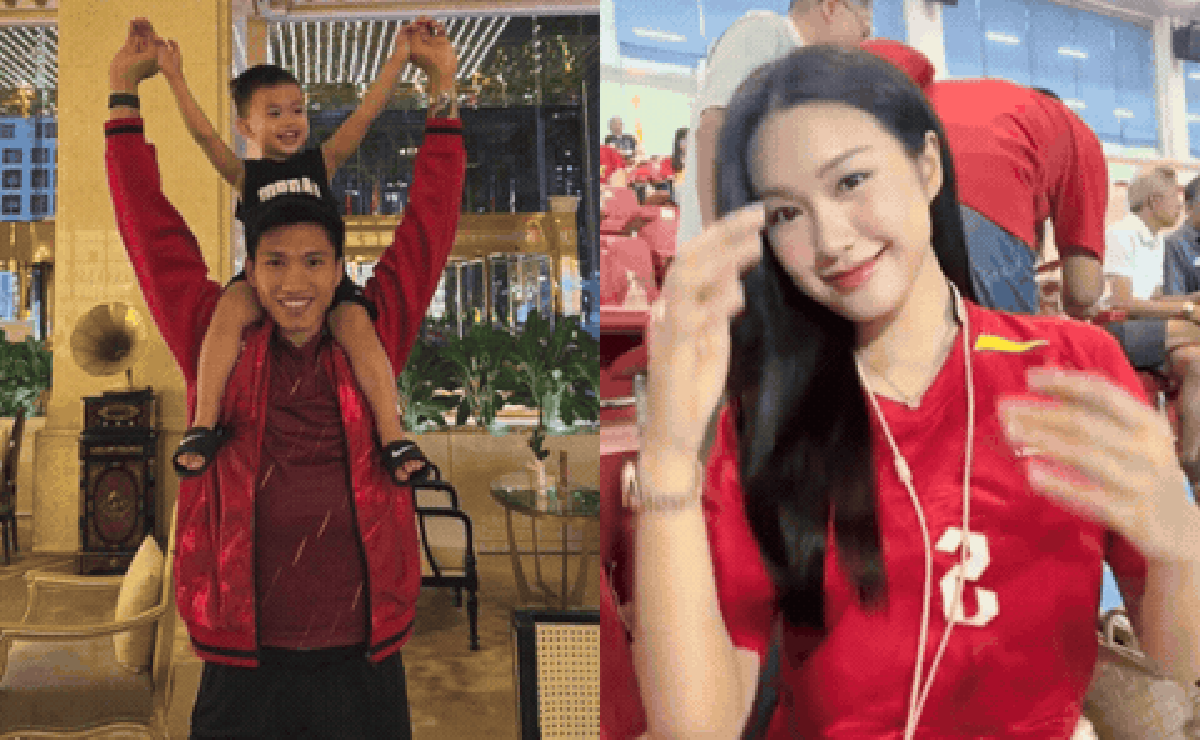 Doãn Hải My khoe visual xinh đẹp chuẩn "bạch nguyệt quang" làng bóng đá, đưa con tới "tiếp sức" Văn Hậu trước chung kết Việt Nam - Thái Lan