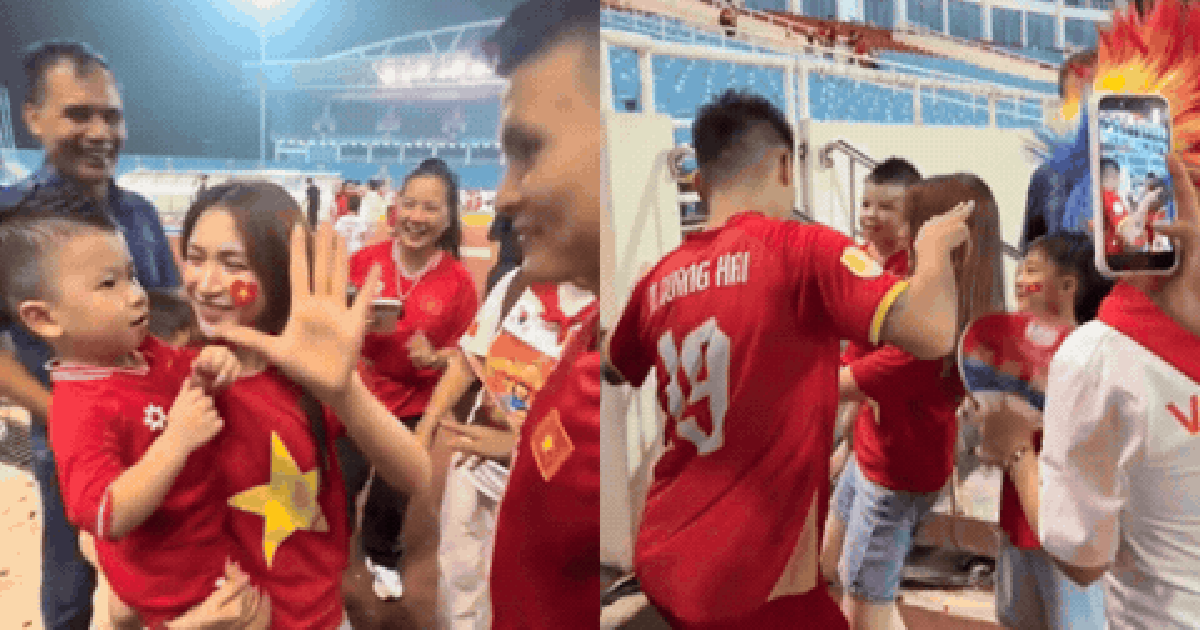 Con trai Quang Hải - Chu Thanh Huyền thành “hot kid” quyền lực nhất sân Mỹ Đình: Được Đình Bắc cưng nựng, Hòa Minzy bế trên tay cùng nhún nhảy cực yêu