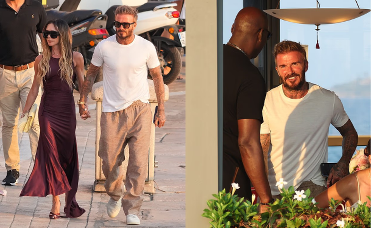 David Beckham cao lớn 1m80 vẫn hoá nhỏ bé bên sao bóng rổ cao gần 2m, Victoria 52 tuổi khí chất và nhan sắc vẫn áp đảo
