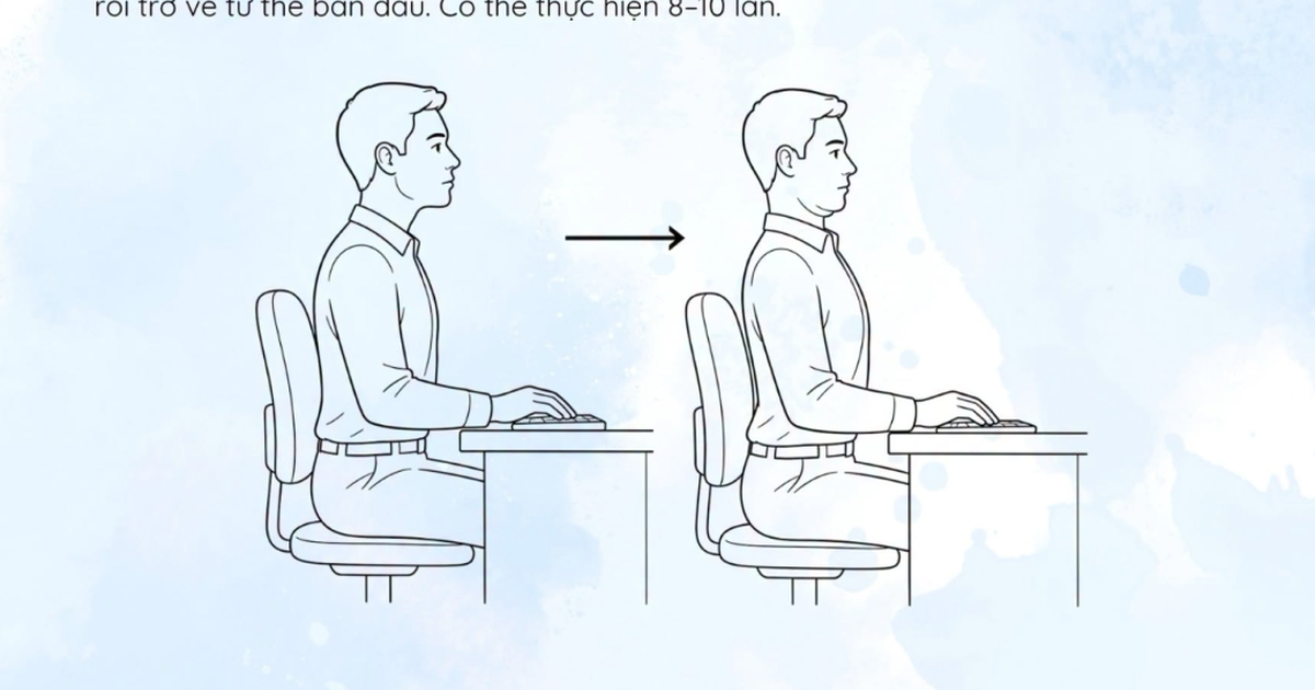 U40 đau cổ, vai, gáy: 4 động tác ngồi trên ghế giúp hết ngay