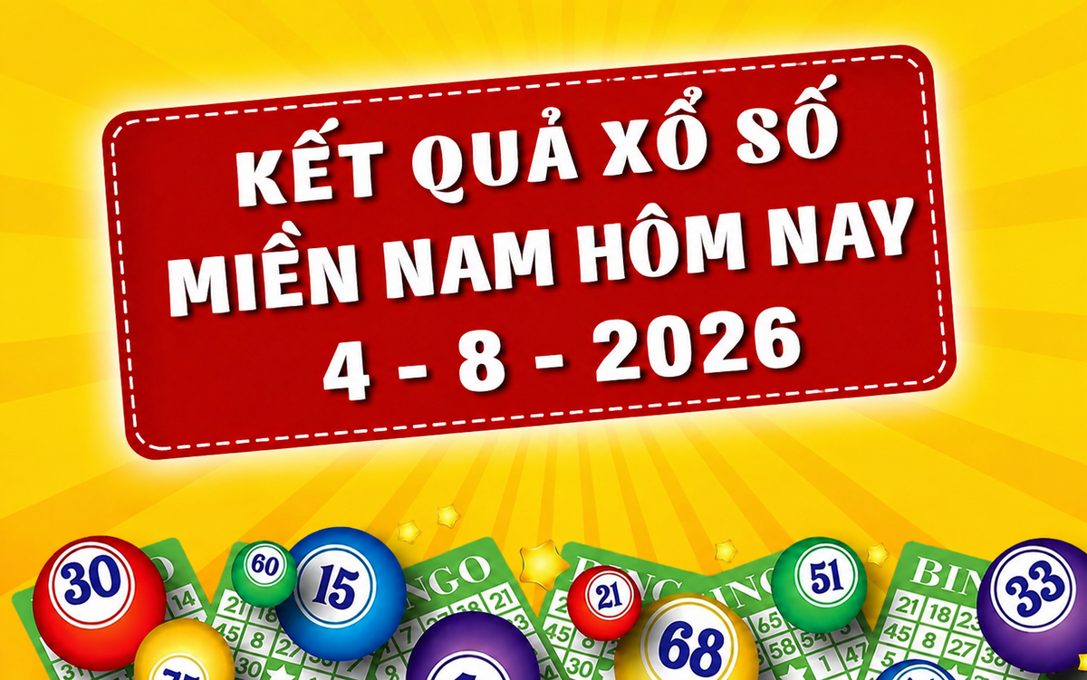 XSMN 4/8 - Kết quả XSMN hôm nay thứ Ba ngày 4/8/2026