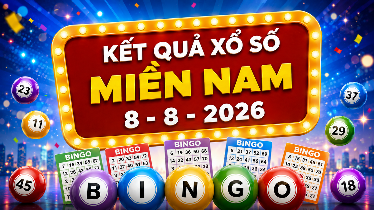 XSMN 8/8 - Kết quả xổ số miền Nam hôm nay thứ Bảy ngày 8/8/2026