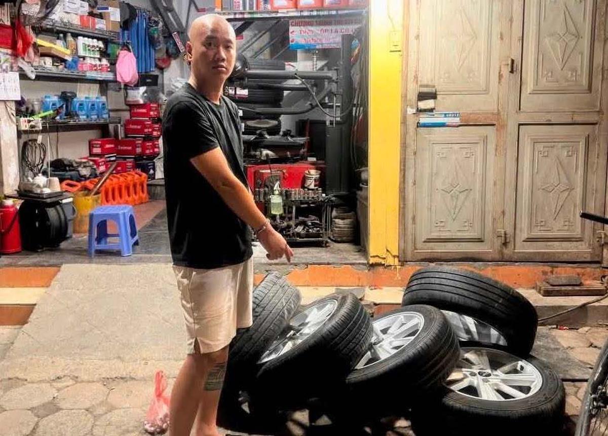 Danh tính tên trộm bánh xe ô tô ở khu đô thị Hà Nội