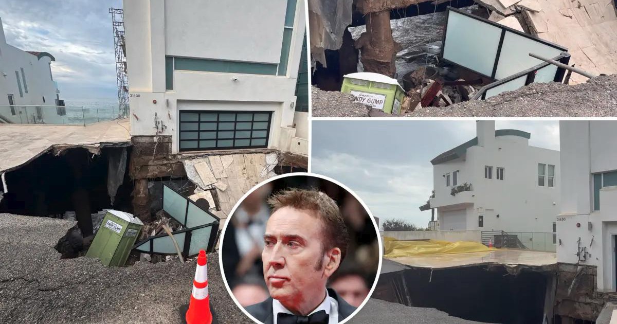 Biệt thự 277 tỷ đồng của tài tử Nicolas Cage suýt bị “nuốt chửng”: Hố sụt khổng lồ xé toạc lối vào gara