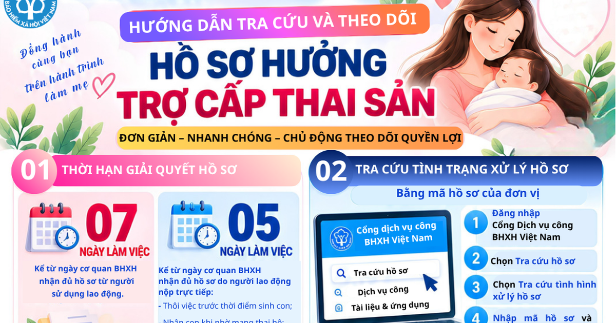 Hướng dẫn tra cứu, theo dõi hồ sơ hưởng trợ cấp thai sản
